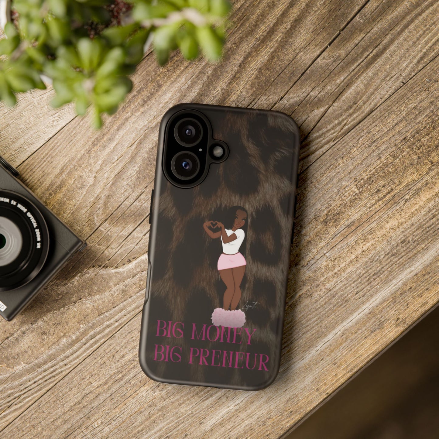 Stylish Phone Case with Chic Design, Fashionable Phone Accessory, Unique Gift for Her, Trendy Leopard Print Cover, Big Money Big Preheur