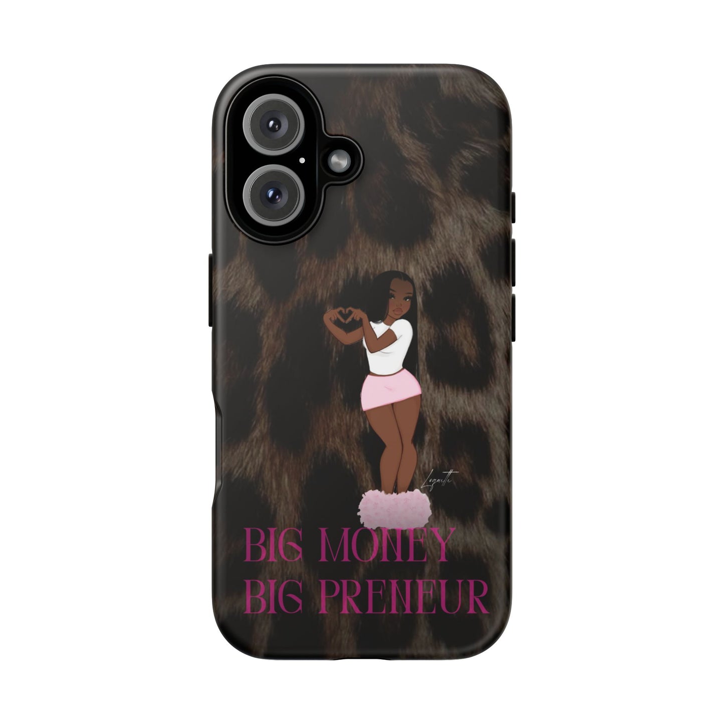 Stylish Phone Case with Chic Design, Fashionable Phone Accessory, Unique Gift for Her, Trendy Leopard Print Cover, Big Money Big Preheur
