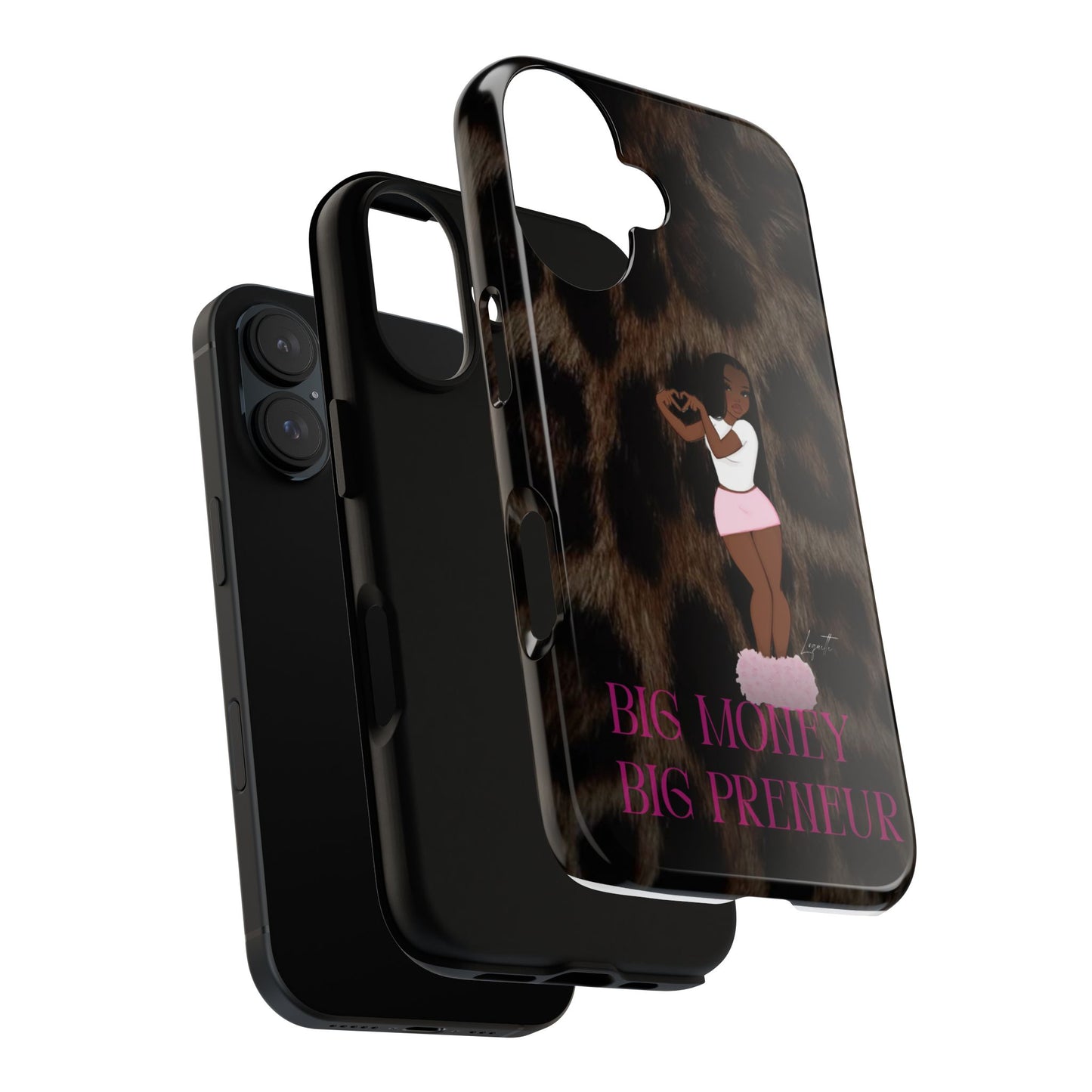 Stylish Phone Case with Chic Design, Fashionable Phone Accessory, Unique Gift for Her, Trendy Leopard Print Cover, Big Money Big Preheur