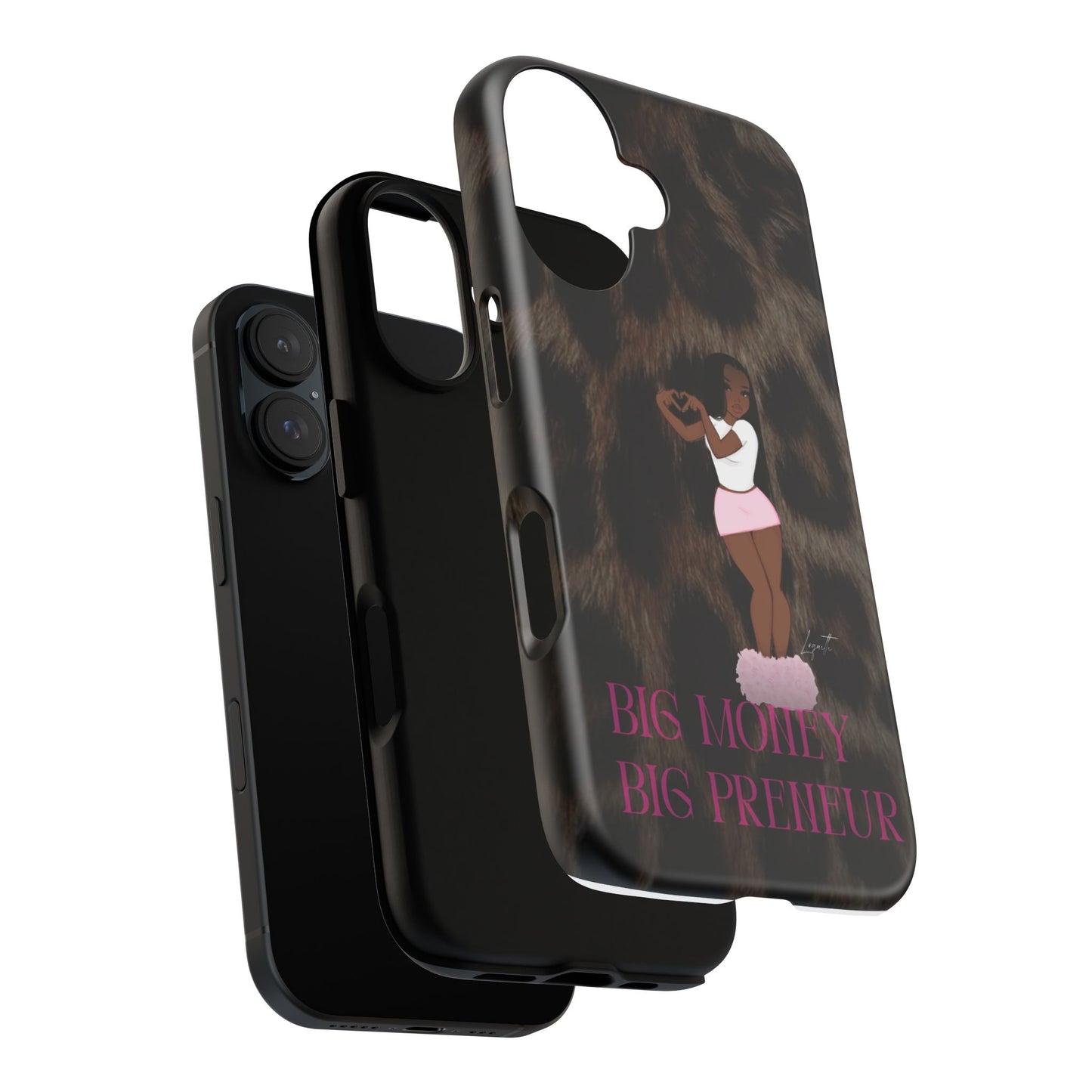 Stylish Phone Case with Chic Design, Fashionable Phone Accessory, Unique Gift for Her, Trendy Leopard Print Cover, Big Money Big Preheur