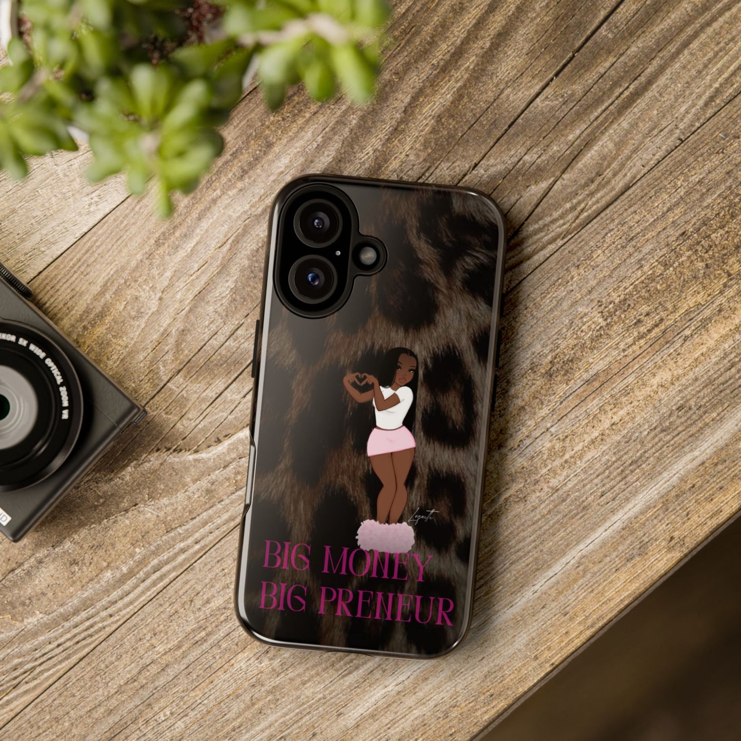 Stylish Phone Case with Chic Design, Fashionable Phone Accessory, Unique Gift for Her, Trendy Leopard Print Cover, Big Money Big Preheur