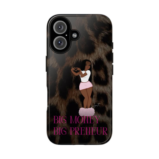 Stylish Phone Case with Chic Design, Fashionable Phone Accessory, Unique Gift for Her, Trendy Leopard Print Cover, Big Money Big Preheur